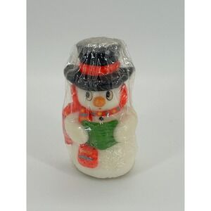 VTG Snowman Candle NOS Sealed Made in Hong Kong Ben Franklin Christmas Decor 5"